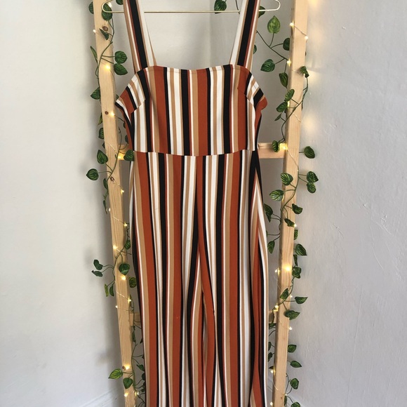 Urban Outfitters Pants - Urban Outfitters Burnt Orange Striped Jumpsuit